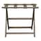 Homeroots HomeRoots 383087 Earth Friendly Taupe Folding Luggage Rack with Dark Tan Straps 383087 - alternate 4